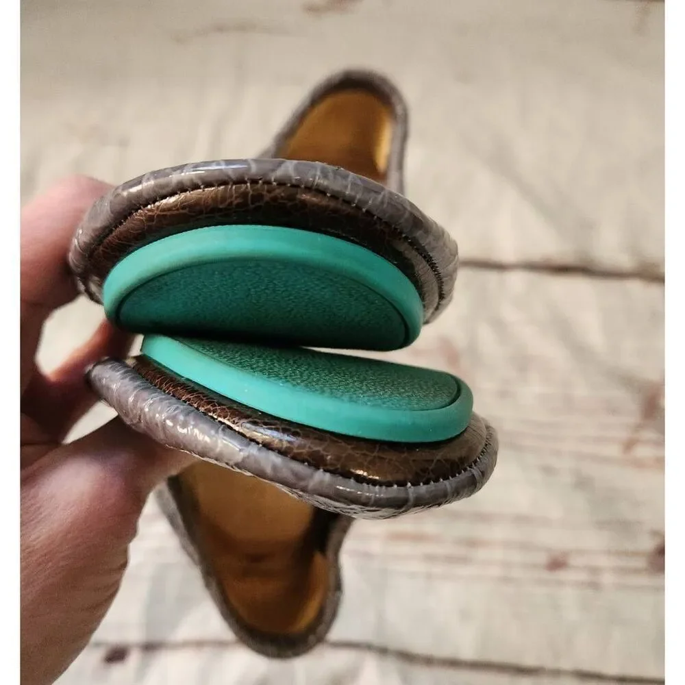 Tieks Slate Gray Croc Size 7
